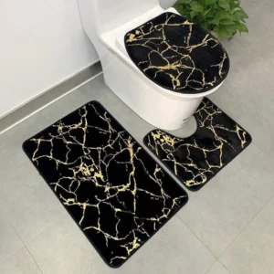 Tapis de salle de bain marbré – Image 3